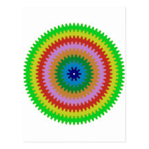 Colourful Circles Gears Bulls Eye Pattern Gifts Post Card