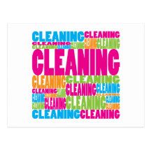 Colourful Cleaning Postcard