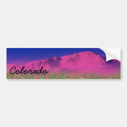 Colourful Colorado, Pikes Peak Mountain Bumper Sticker