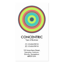 Colourful Concentric Circle 04 Business Card