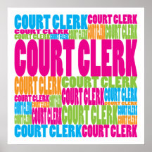 Colourful Court Clerk Poster