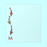 Colourful Coy Fish Monogram Note Pad notepads