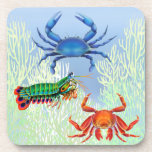 Colourful Crustaceans Cork Coaster