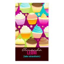 Colourful Cupcakes Vertical Business Cards