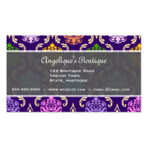 Colourful Damask Business Cards