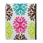 Colourful damask floral girly cute flower pattern iPad folio covers