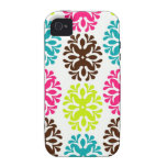Colourful damask floral girly cute flower pattern vibe iPhone 4 cover