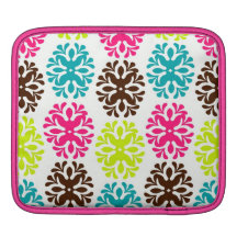 Colourful damask floral girly cute flower pattern iPad sleeve