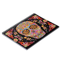 Colourful Day of the Dead Sugar Skull Notebook