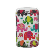 Colourful elephant kids pattern blackberry case