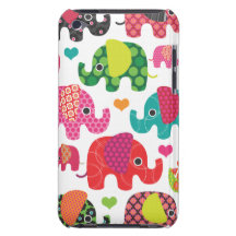 Colourful elephant kids pattern ipod case Case-Mate iPod touch case