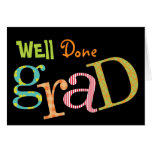 Colourful excitement well done grad congratulation cards