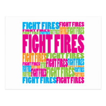 Colourful Fight Fires Postcard