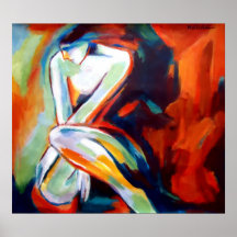 Colourful Fine Art  Prints  - Female Seated Figure