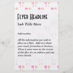 Colourful flowers. Pink and Orange Pattern. Personalised Flyer