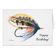 Colourful Fly Fishing Birthday Card
