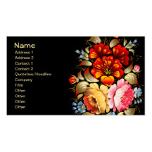 Colourful Folk Art Floral Business Card