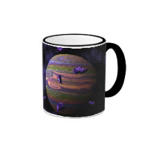 Colourful Gas Giant and Asteroids Coffee Mug