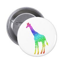 Colourful Giraffe Button