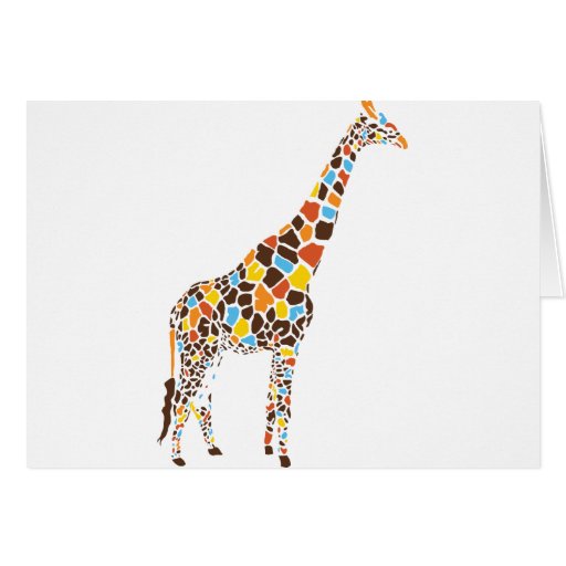 Colourful Giraffe Greeting Card