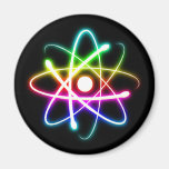 Colourful Glowing Atom - magnet