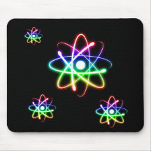 Colourful Glowing Atoms - mousepad