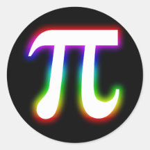 Colourful Glowing Pi - math sticker