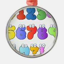 COLOURFUL GOOGLY EYE NUMBERS BUBBLY FUN KIDS EDUCA ORNAMENT