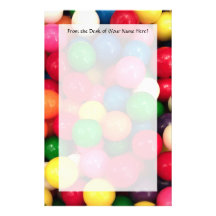 Colourful Gum Ball Candy Custom Stationery
