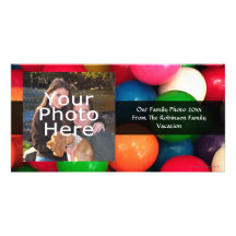 Colourful Gum Ball Candy Customised Photo Card