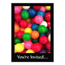 Colourful Gum Ball Candy Personalized Announcements