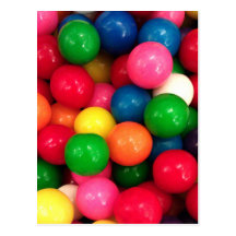 Colourful Gum Ball Candy Postcards