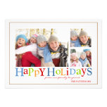 Colourful Happy Holidays Three Picture Photo Card Personalised Announcement