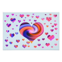 Colourful Heart Design Photographic Print