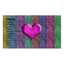 Colourful Heart Metal Mesh Business Card Templates