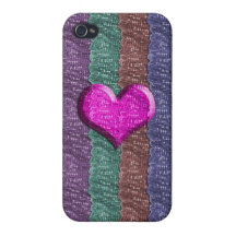 Colourful Heart Metal Mesh Case For The iPhone 4