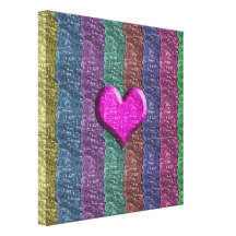 Colourful Heart Metal Mesh Gallery Wrap Canvas