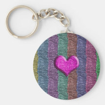 Colourful Heart Metal Mesh Key Chains