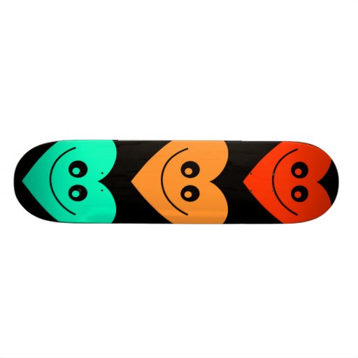 Colourful Heart Skate Boards