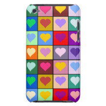Colourful Heart Squares Barely There iPod Covers
