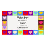 Colourful Heart Squares Business Card Template
