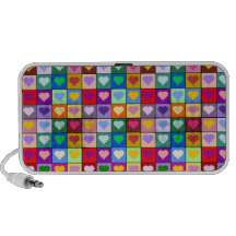 Colourful Heart Squares Laptop Speaker