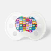 Colourful Heart Squares Pacifier