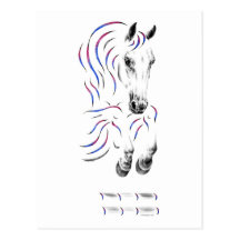 Colourful Jumper Horse Airborne Post Card