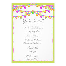 Colourful Lanterns Invitation
