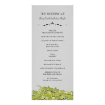 Colourful Leaves Wedding Ceremony Programs Personalized Announcement