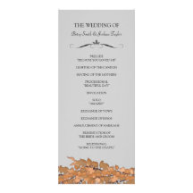 Colourful Leaves Wedding Ceremony Programs Invite