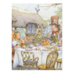 Colourful Mad Hatter's Tea Party Post Card