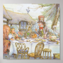 Colourful Mad Hatter's Tea Party Poster