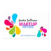 Colourful Makeup Artist Business Cards